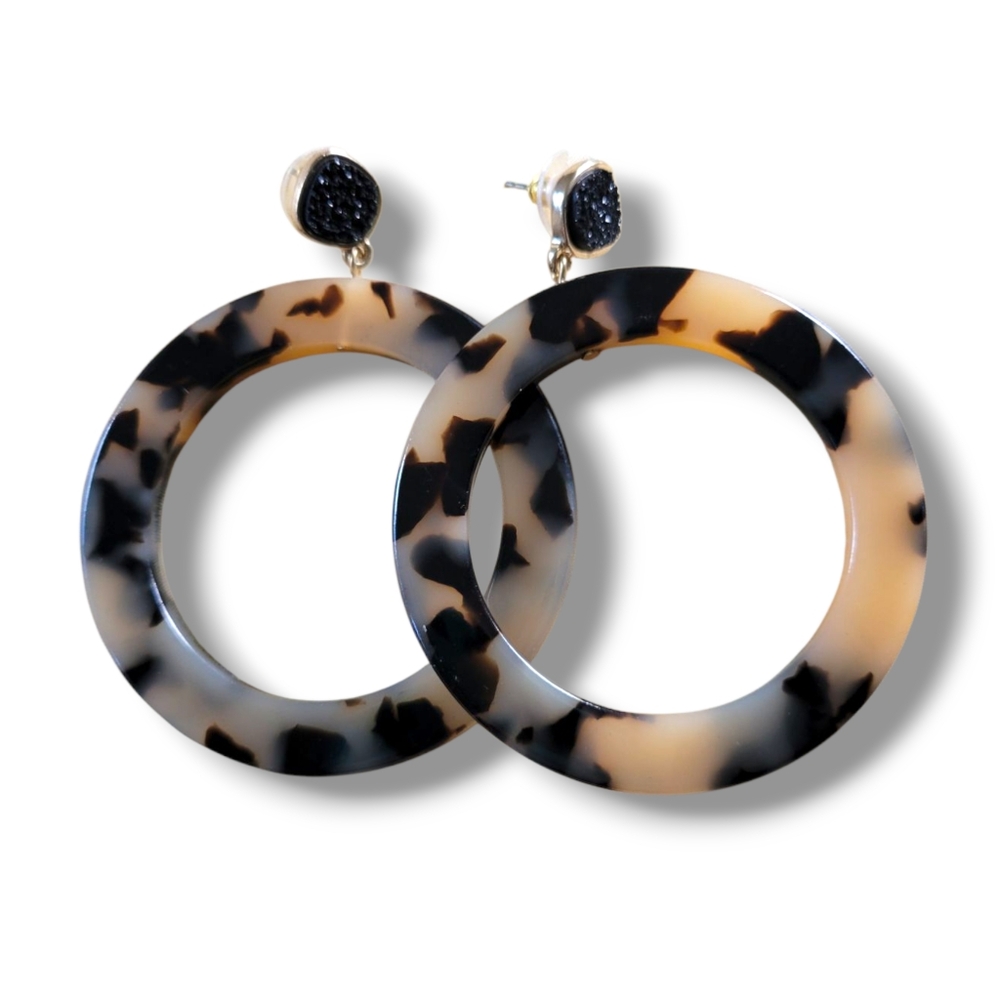 Sugarfix by BaubleBar | NWOT Elegant Blonde Tortoiseshell Hoop Earrings